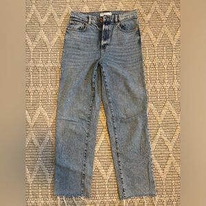 Garage straight leg blue jeans